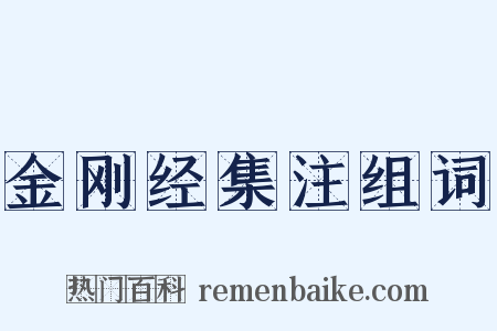 金刚经集注组词是什么意思的图片